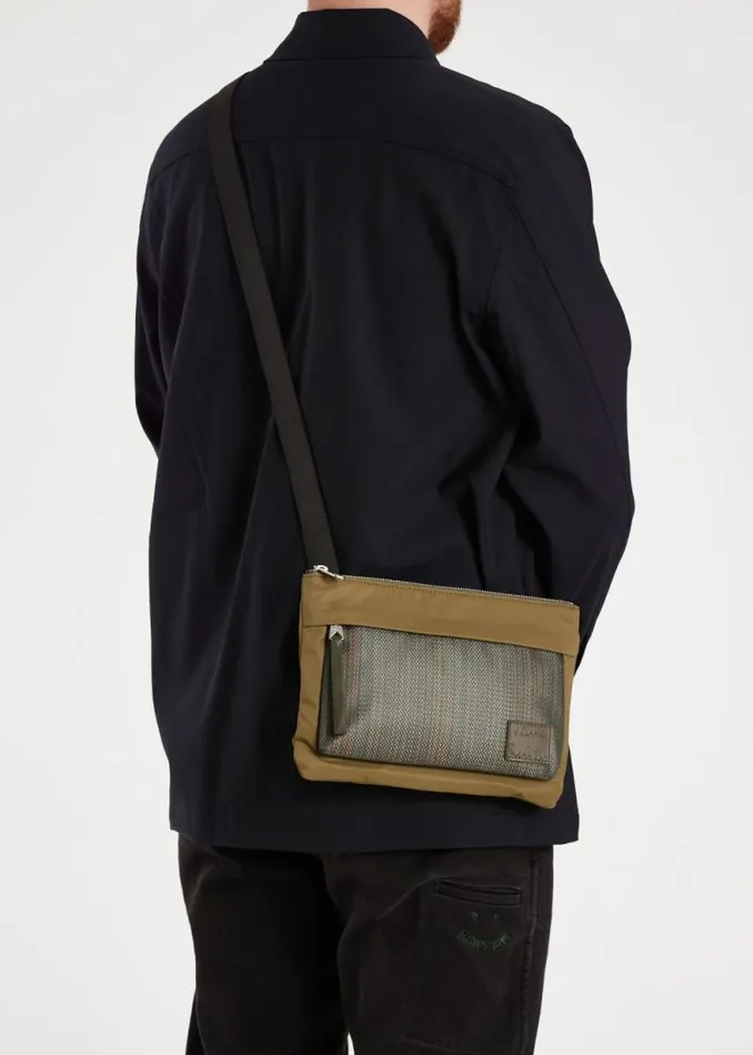 Mens Paul Smith Bags Khaki Nylon CrossBody Bag Mens Paul Smith Bags Khaki Nylon CrossBody Bag