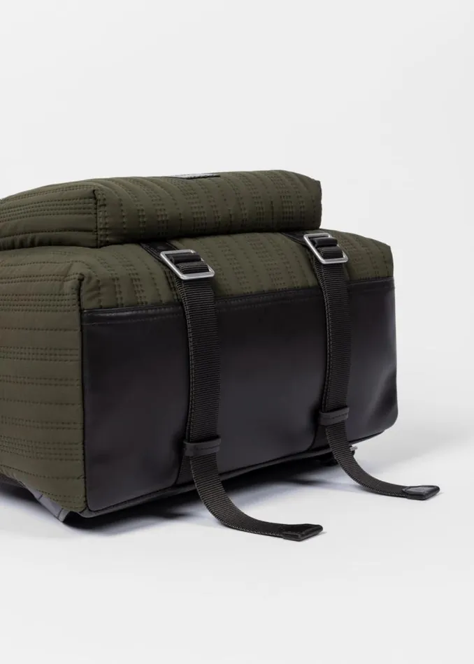 Mens Paul Smith Bags Khaki Quilted Backpack