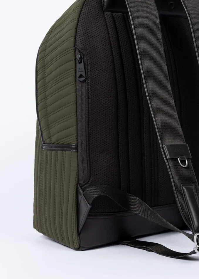Mens Paul Smith Bags Khaki Quilted Backpack