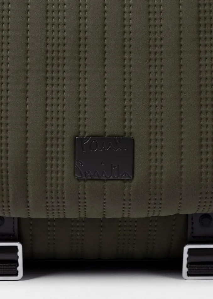 Mens Paul Smith Bags Khaki Quilted Backpack