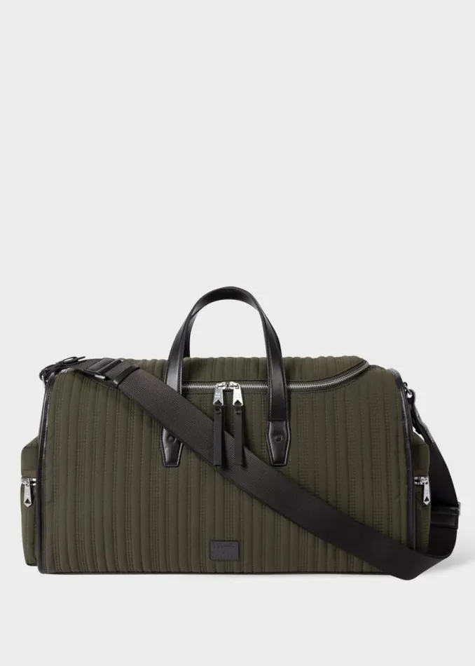 Mens Paul Smith Bags Khaki Quilted Holdall