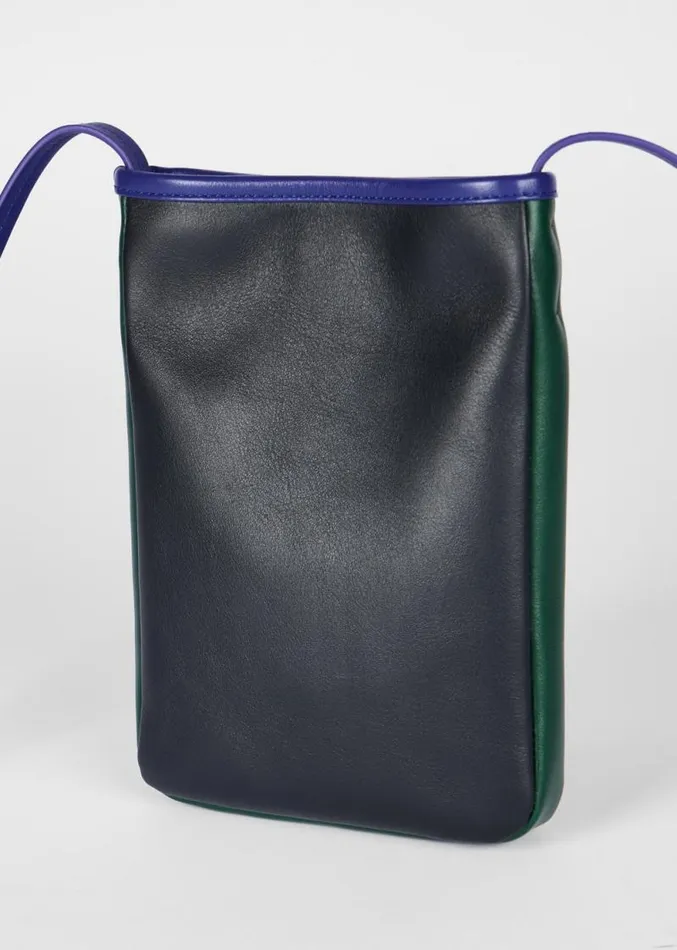 Mens Paul Smith Bags Navy ColourBlock Leather Pouch Bag Mens Paul Smith Bags Navy ColourBlock Leather Pouch Bag
