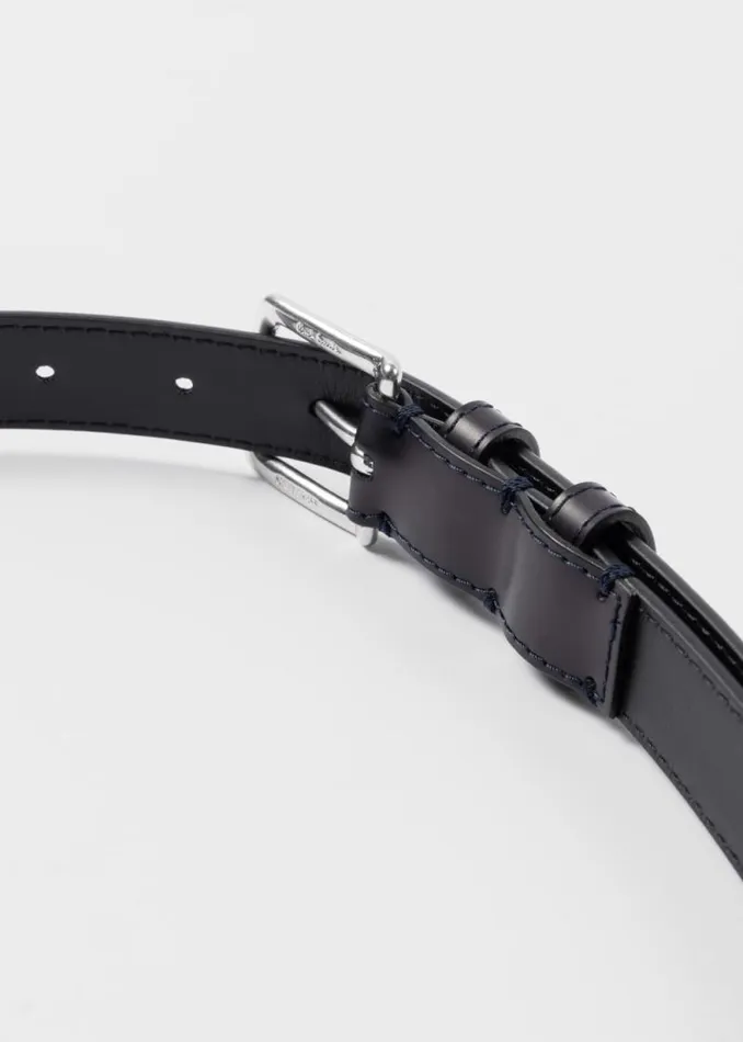 Mens Paul Smith Belts Gradient Dark Purple And Black Leather Silver Tip Belt Mens Paul Smith Belts Gradient Dark Purple And Black Leather Silver Tip Belt