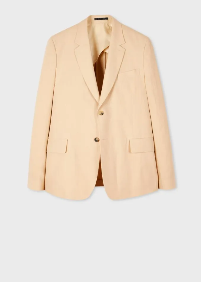 Mens Paul Smith Blazers Beige Linen BuggyLined Blazer