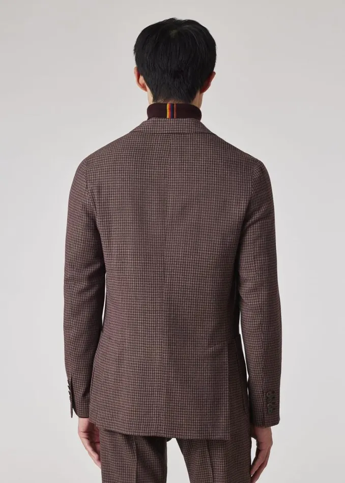 Mens Paul Smith Blazers Brown StretchWool Gingham Check Blazer Mens Paul Smith Blazers Brown StretchWool Gingham Check Blazer