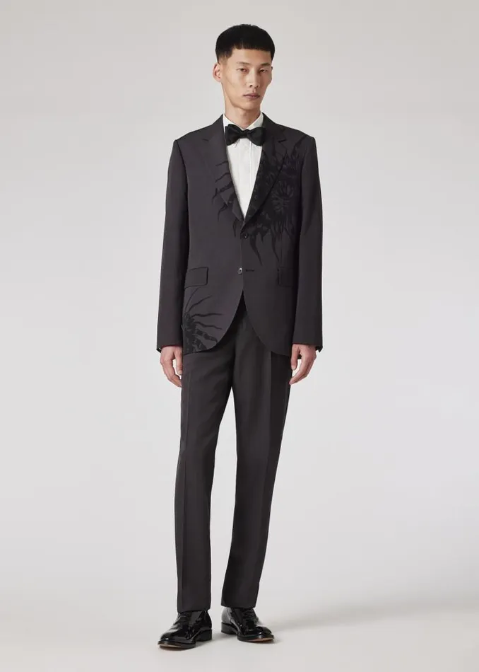 Mens Paul Smith Blazers Charcoal 039Thistleberry039 Print Wool Blazer