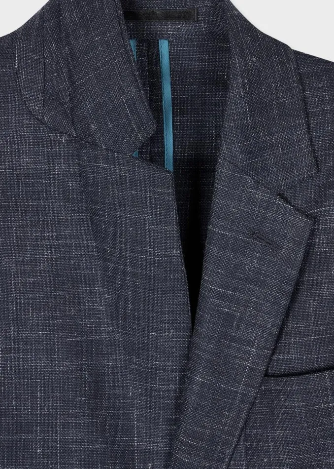 Mens Paul Smith Blazers Dark Blue Marl WoolLinen Unlined Blazer Mens Paul Smith Blazers Dark Blue Marl WoolLinen Unlined Blazer