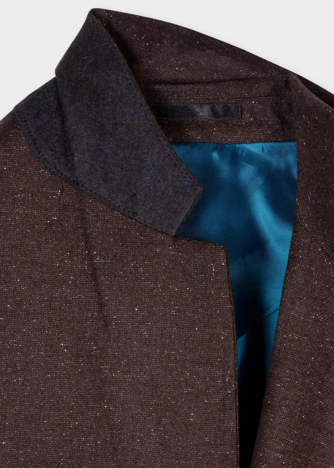 Mens Paul Smith Blazers Dark Brown Wool And SilkBlend Blazer