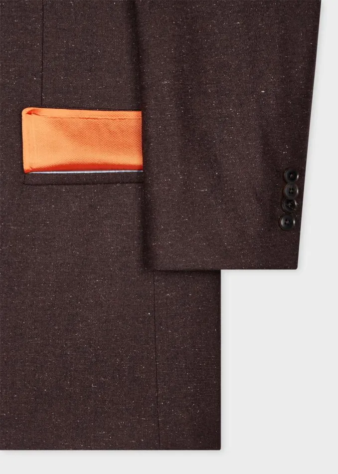 Mens Paul Smith Blazers Dark Brown Wool And SilkBlend Blazer