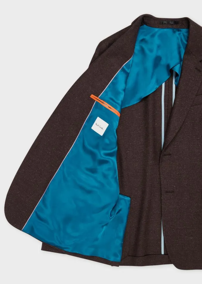 Mens Paul Smith Blazers Dark Brown Wool And SilkBlend Blazer