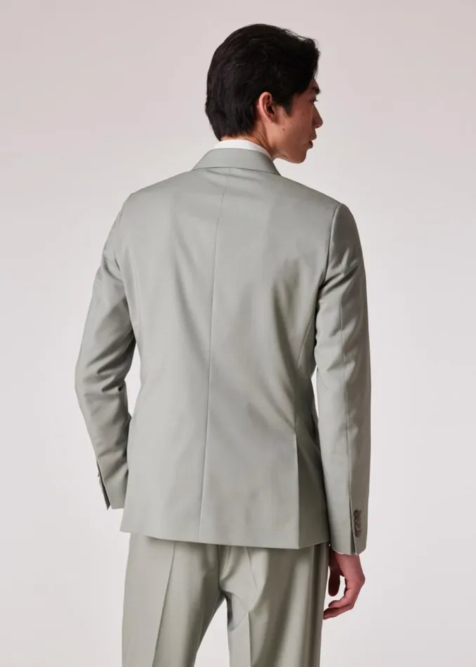 Mens Paul Smith Blazers Light Green WoolMohair DoubleBreasted Blazer