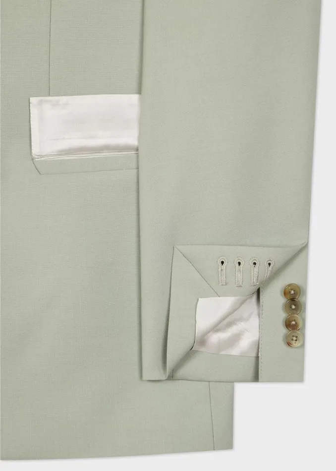 Mens Paul Smith Blazers Light Green WoolMohair DoubleBreasted Blazer