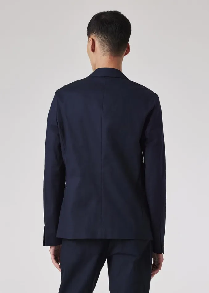 Mens Paul Smith Blazers MidFit Navy Stretch Organic Cotton Unlined Blazer