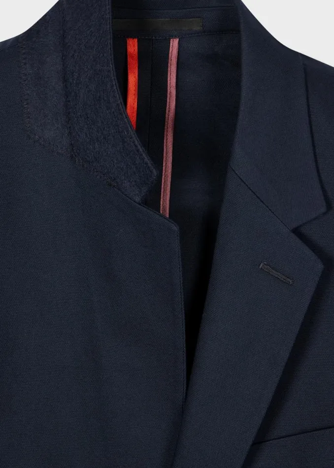 Mens Paul Smith Blazers MidFit Navy Stretch Organic Cotton Unlined Blazer
