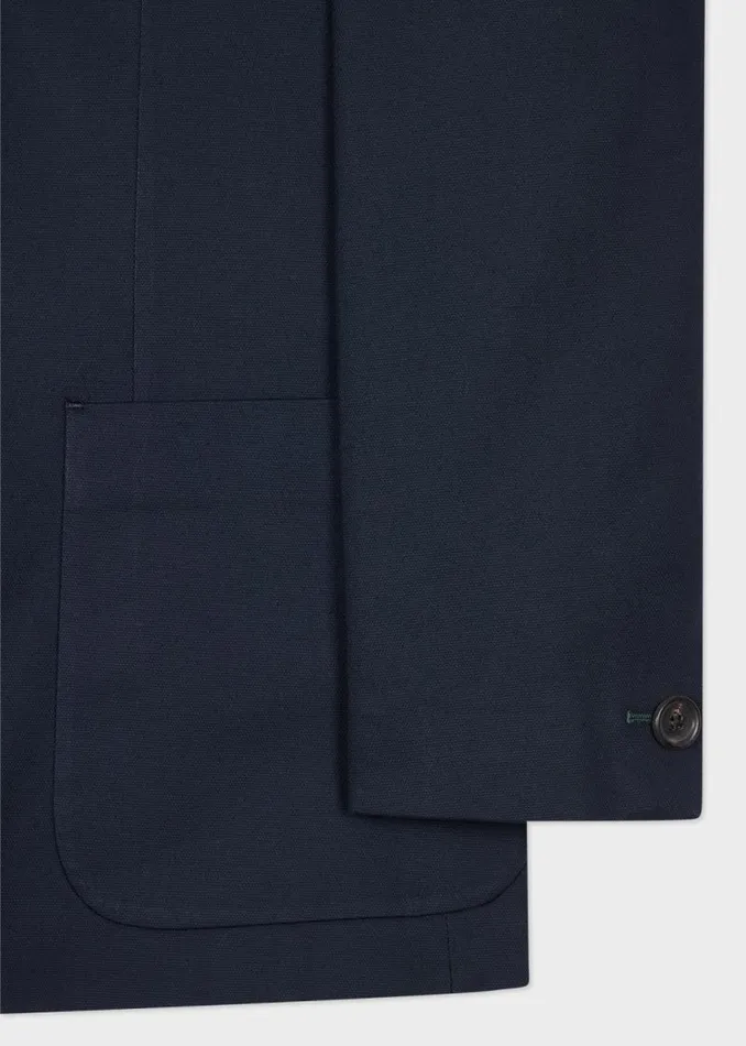 Mens Paul Smith Blazers MidFit Navy Stretch Organic Cotton Unlined Blazer