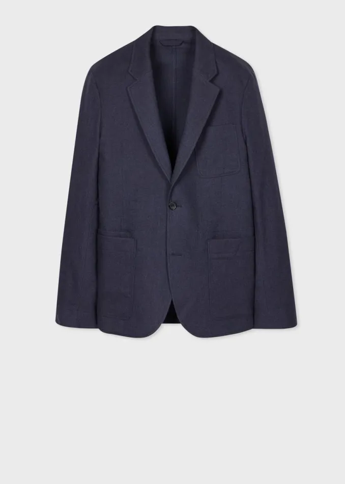 Mens Paul Smith Blazers Navy Brushed Twill Two Button Blazer Mens Paul Smith Blazers Navy Brushed Twill Two Button Blazer