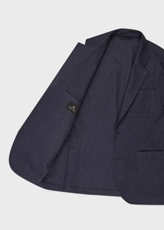 Mens Paul Smith Blazers Navy Brushed Twill Two Button Blazer Mens Paul Smith Blazers Navy Brushed Twill Two Button Blazer