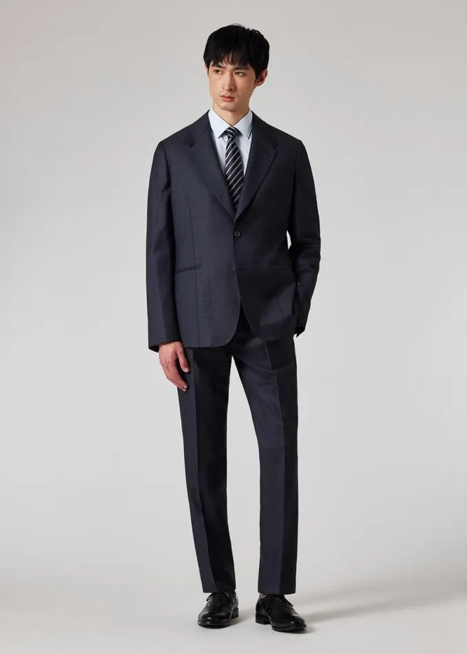 Mens Paul Smith Blazers Navy Check Wool BuggyLined Blazer Mens Paul Smith Blazers Navy Check Wool BuggyLined Blazer