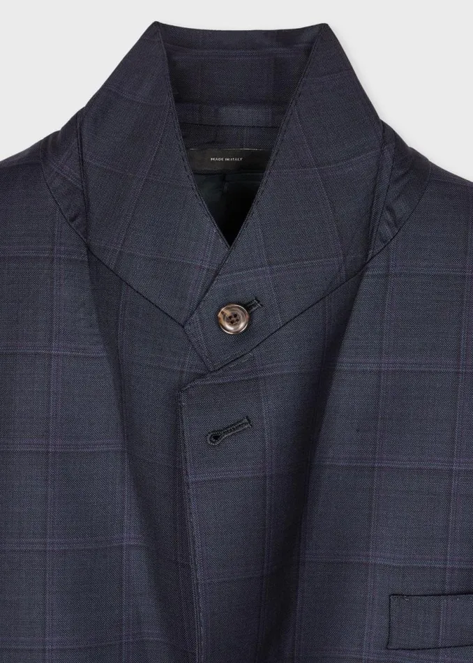 Mens Paul Smith Blazers Navy Check Wool BuggyLined Blazer Mens Paul Smith Blazers Navy Check Wool BuggyLined Blazer