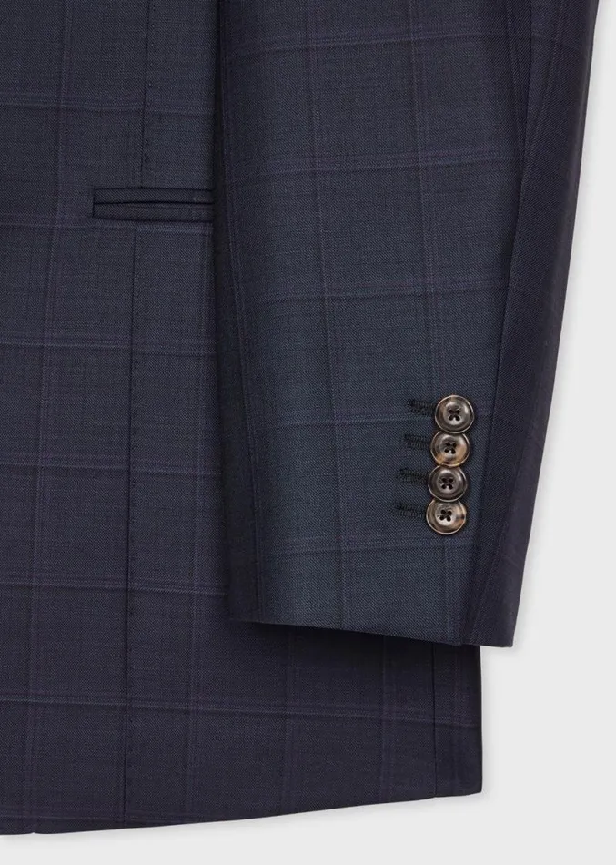 Mens Paul Smith Blazers Navy Check Wool BuggyLined Blazer Mens Paul Smith Blazers Navy Check Wool BuggyLined Blazer