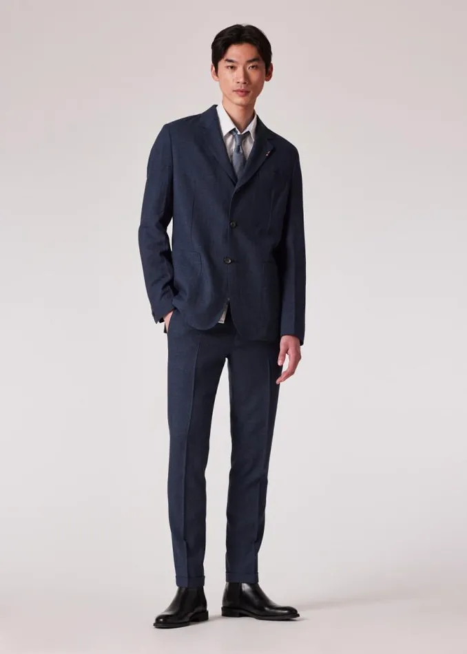 Mens Paul Smith Blazers Slate Blue Marl TwoPly Hopsack ThreeButton Blazer Mens Paul Smith Blazers Slate Blue Marl TwoPly Hopsack ThreeButton Blazer