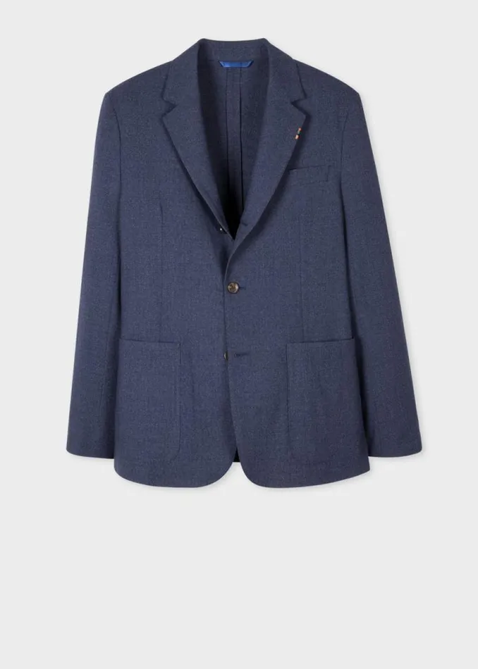 Mens Paul Smith Blazers Slate Blue Marl TwoPly Hopsack ThreeButton Blazer Mens Paul Smith Blazers Slate Blue Marl TwoPly Hopsack ThreeButton Blazer