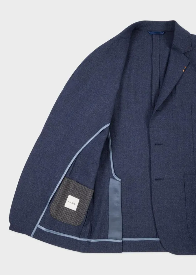Mens Paul Smith Blazers Slate Blue Marl TwoPly Hopsack ThreeButton Blazer Mens Paul Smith Blazers Slate Blue Marl TwoPly Hopsack ThreeButton Blazer
