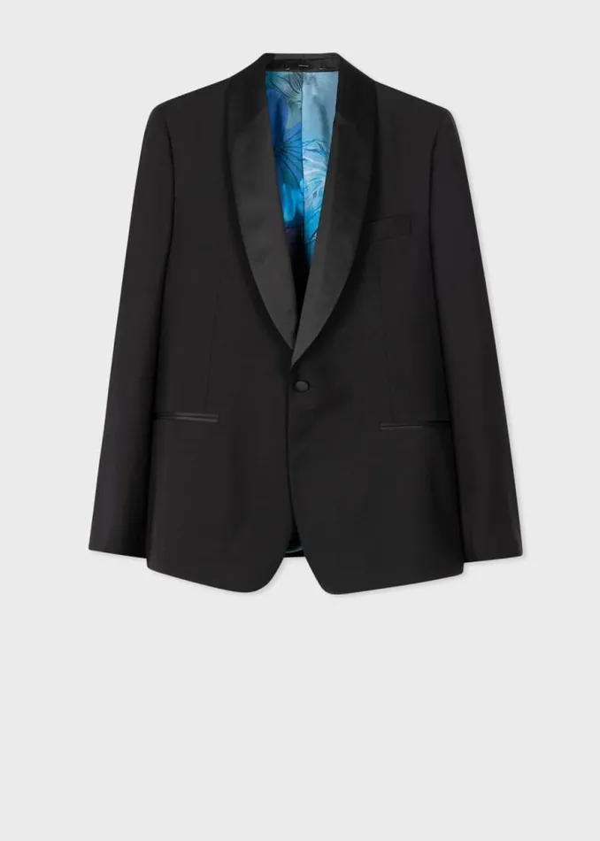 Mens Paul Smith Blazers SlimFit Black WoolMohair Evening Blazer