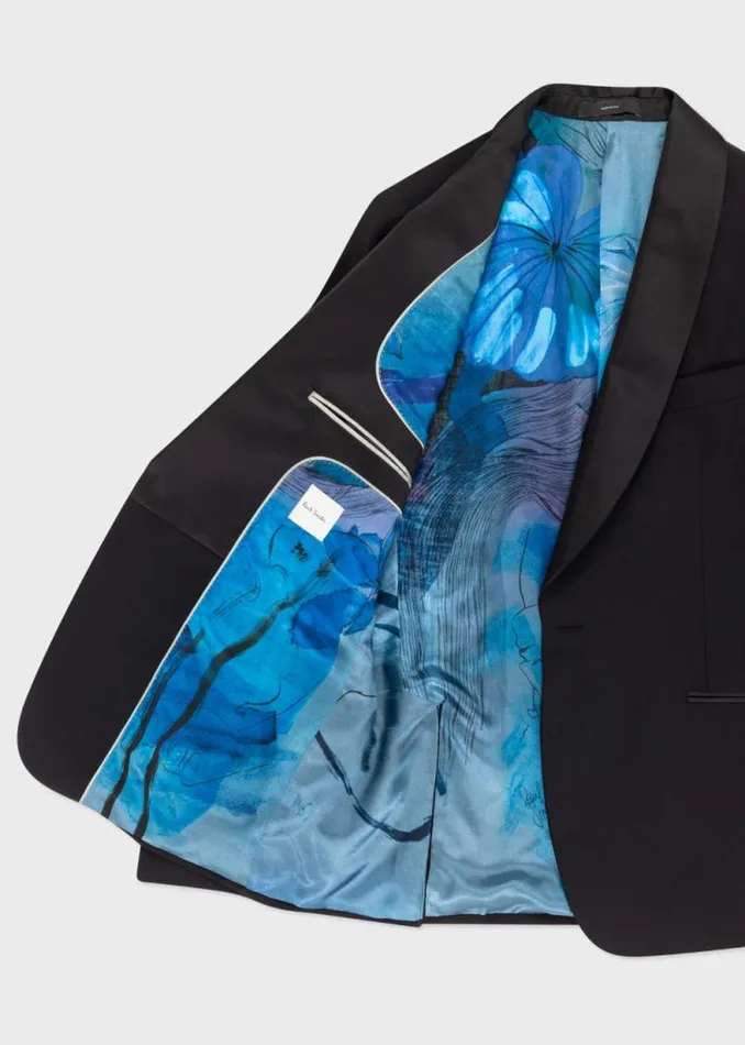 Mens Paul Smith Blazers SlimFit Black WoolMohair Evening Blazer