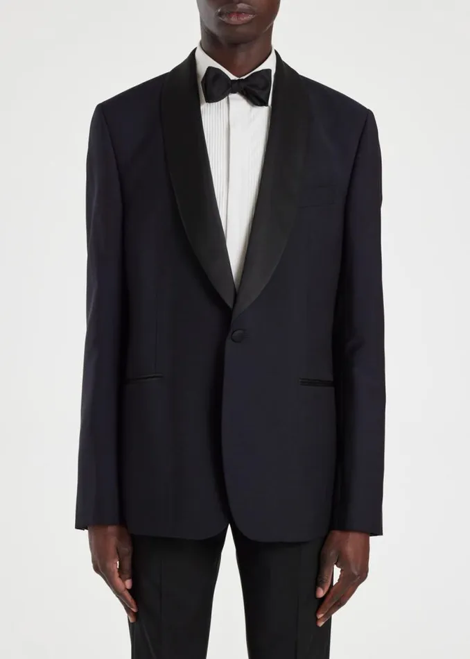 Mens Paul Smith Blazers SlimFit Dark Navy WoolMohair Evening Blazer