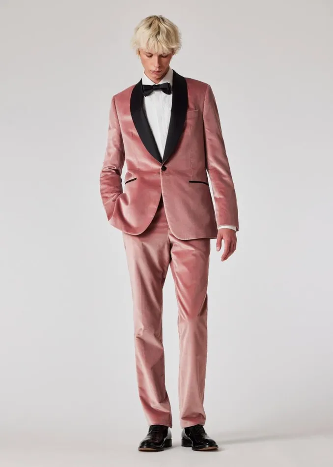 Mens Paul Smith Blazers TailoredFit Dusty Pink Velvet Evening Blazer Mens Paul Smith Blazers TailoredFit Dusty Pink Velvet Evening Blazer