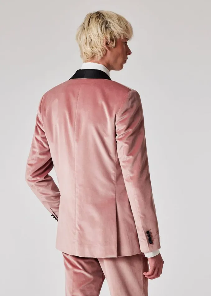 Mens Paul Smith Blazers TailoredFit Dusty Pink Velvet Evening Blazer Mens Paul Smith Blazers TailoredFit Dusty Pink Velvet Evening Blazer