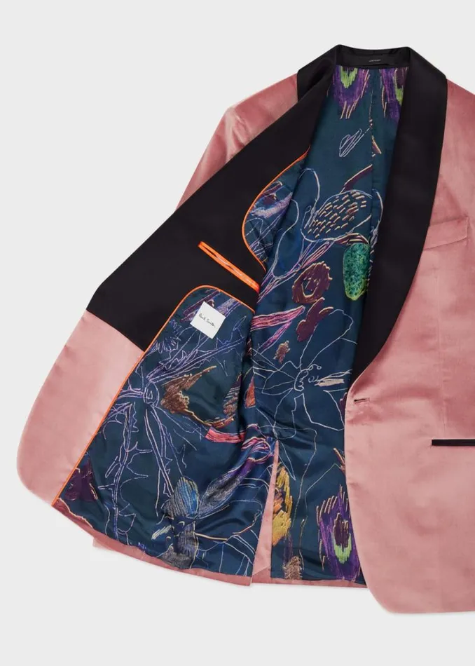 Mens Paul Smith Blazers TailoredFit Dusty Pink Velvet Evening Blazer Mens Paul Smith Blazers TailoredFit Dusty Pink Velvet Evening Blazer