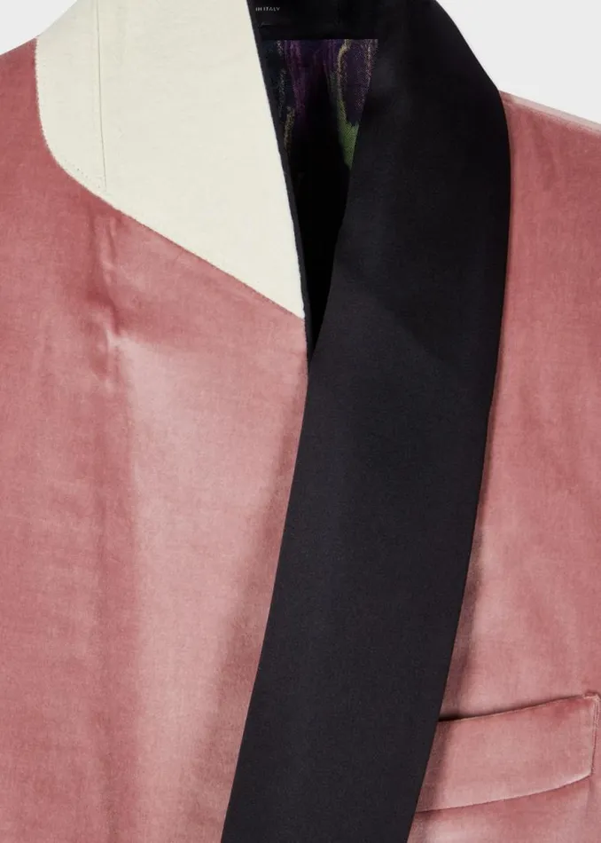 Mens Paul Smith Blazers TailoredFit Dusty Pink Velvet Evening Blazer Mens Paul Smith Blazers TailoredFit Dusty Pink Velvet Evening Blazer
