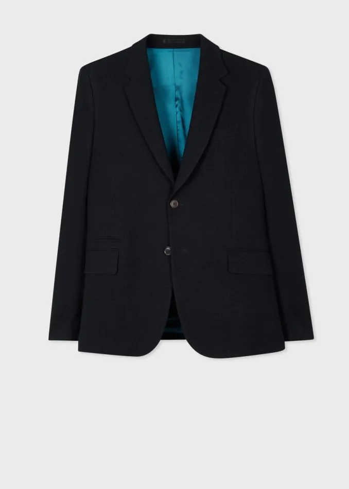 Mens Paul Smith Blazers TailoredFit Navy Wool And CottonBlend Blazer Mens Paul Smith Blazers TailoredFit Navy Wool And CottonBlend Blazer