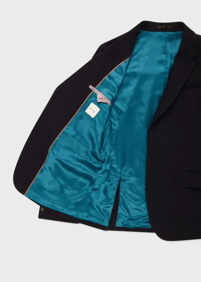 Mens Paul Smith Blazers TailoredFit Navy Wool And CottonBlend Blazer Mens Paul Smith Blazers TailoredFit Navy Wool And CottonBlend Blazer
