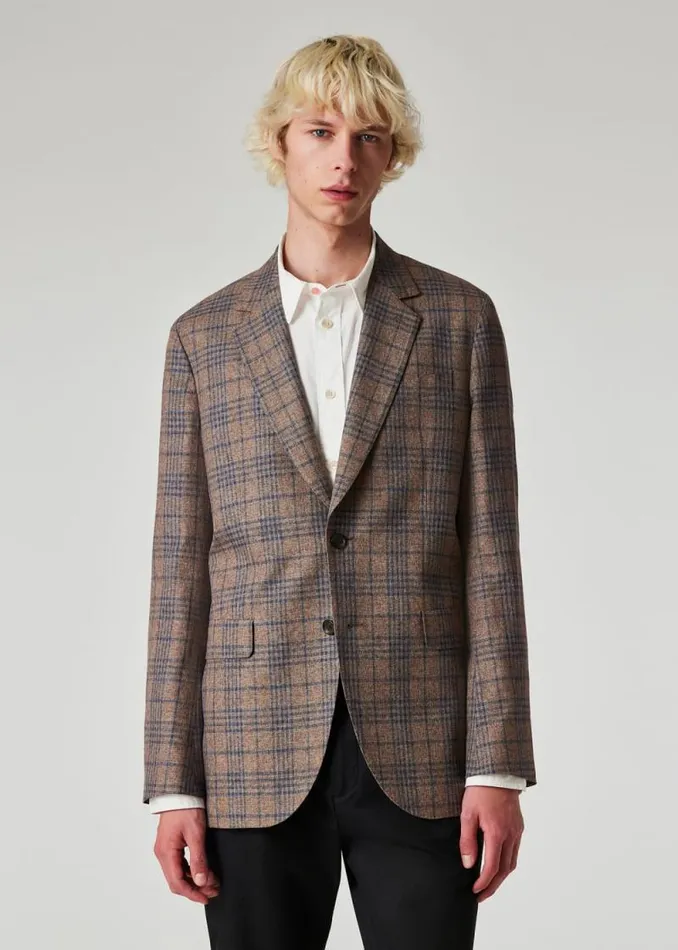 Mens Paul Smith Blazers The Bloomsbury 8211 EasyFit Brown CottonLinen Check Blazer Mens Paul Smith Blazers The Bloomsbury 8211 EasyFit Brown CottonLinen Check Blazer