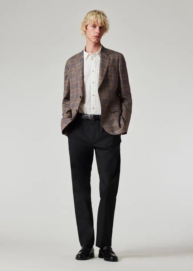 Mens Paul Smith Blazers The Bloomsbury 8211 EasyFit Brown CottonLinen Check Blazer