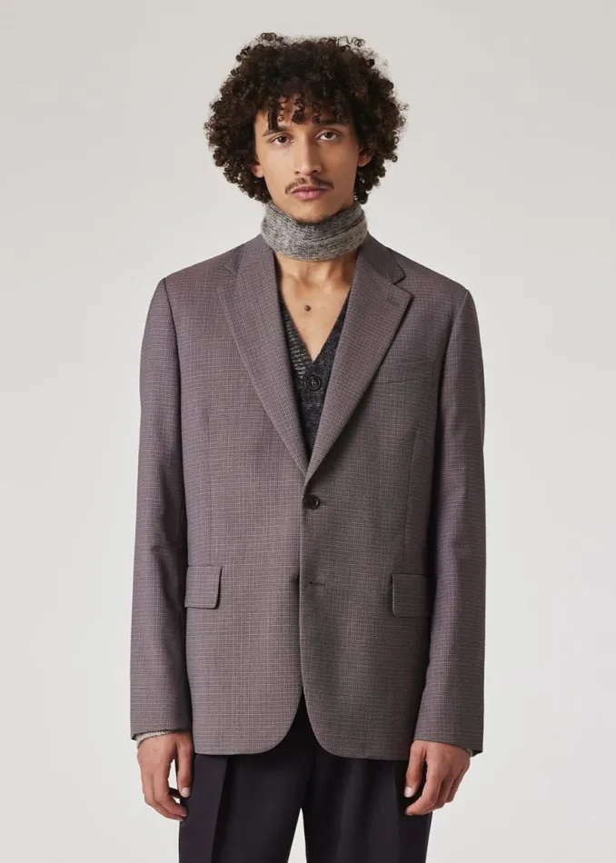 Mens Paul Smith Blazers The Brierley 8211 Lavender Check Wool Blazer