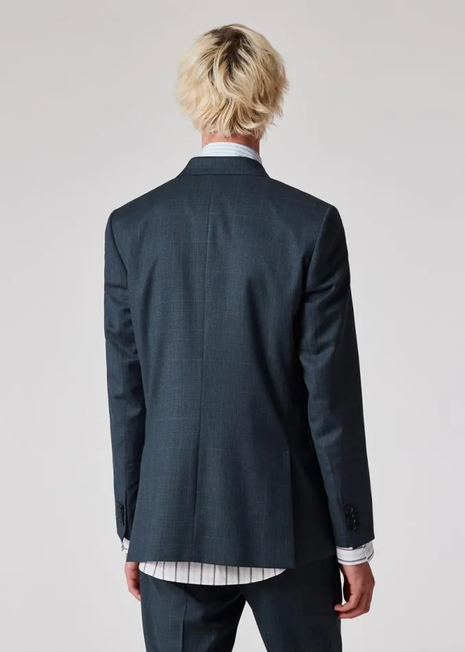 Mens Paul Smith Blazers The Brierley 8211 Petrol Blue Check Wool Blazer Mens Paul Smith Blazers The Brierley 8211 Petrol Blue Check Wool Blazer