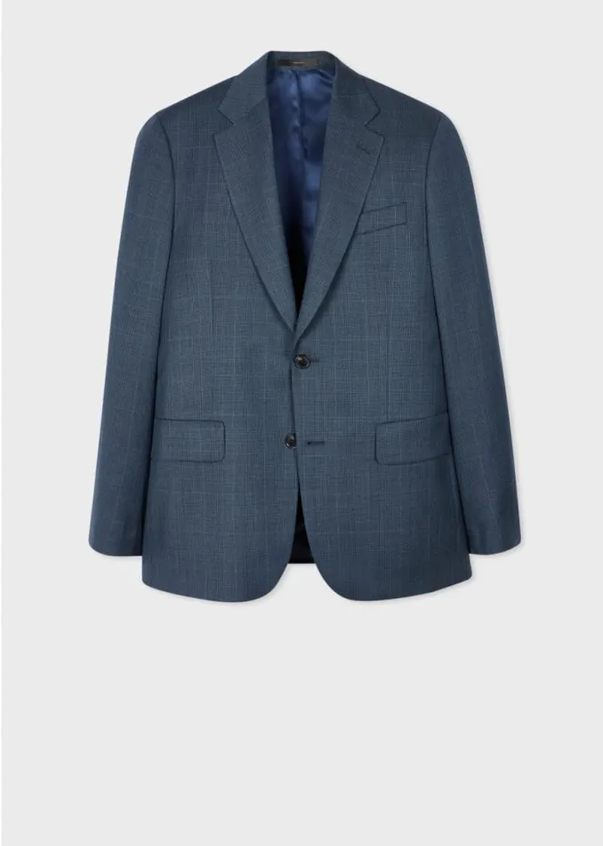 Mens Paul Smith Blazers The Brierley 8211 Petrol Blue Check Wool Blazer Mens Paul Smith Blazers The Brierley 8211 Petrol Blue Check Wool Blazer
