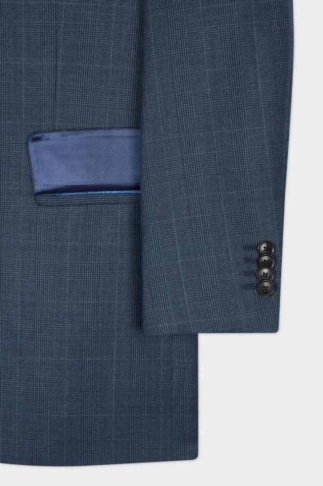 Mens Paul Smith Blazers The Brierley 8211 Petrol Blue Check Wool Blazer Mens Paul Smith Blazers The Brierley 8211 Petrol Blue Check Wool Blazer