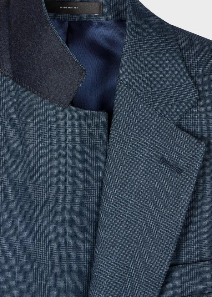 Mens Paul Smith Blazers The Brierley 8211 Petrol Blue Check Wool Blazer Mens Paul Smith Blazers The Brierley 8211 Petrol Blue Check Wool Blazer