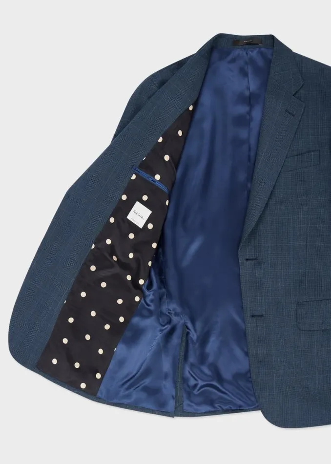 Mens Paul Smith Blazers The Brierley 8211 Petrol Blue Check Wool Blazer Mens Paul Smith Blazers The Brierley 8211 Petrol Blue Check Wool Blazer