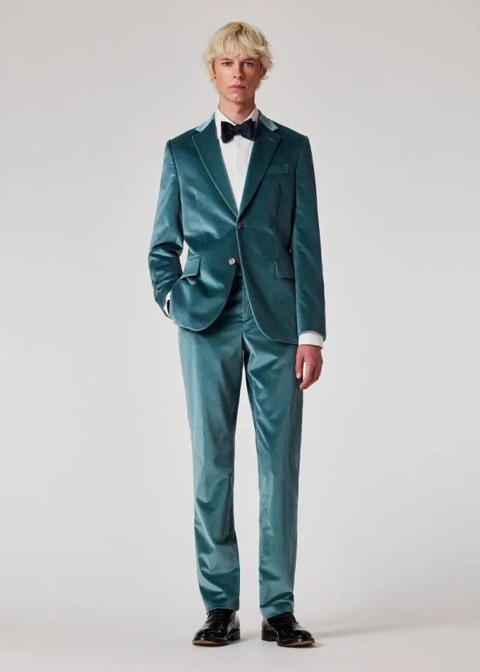 Mens Paul Smith Blazers The Brierley 8211 Teal Blue Velvet Blazer Mens Paul Smith Blazers The Brierley 8211 Teal Blue Velvet Blazer