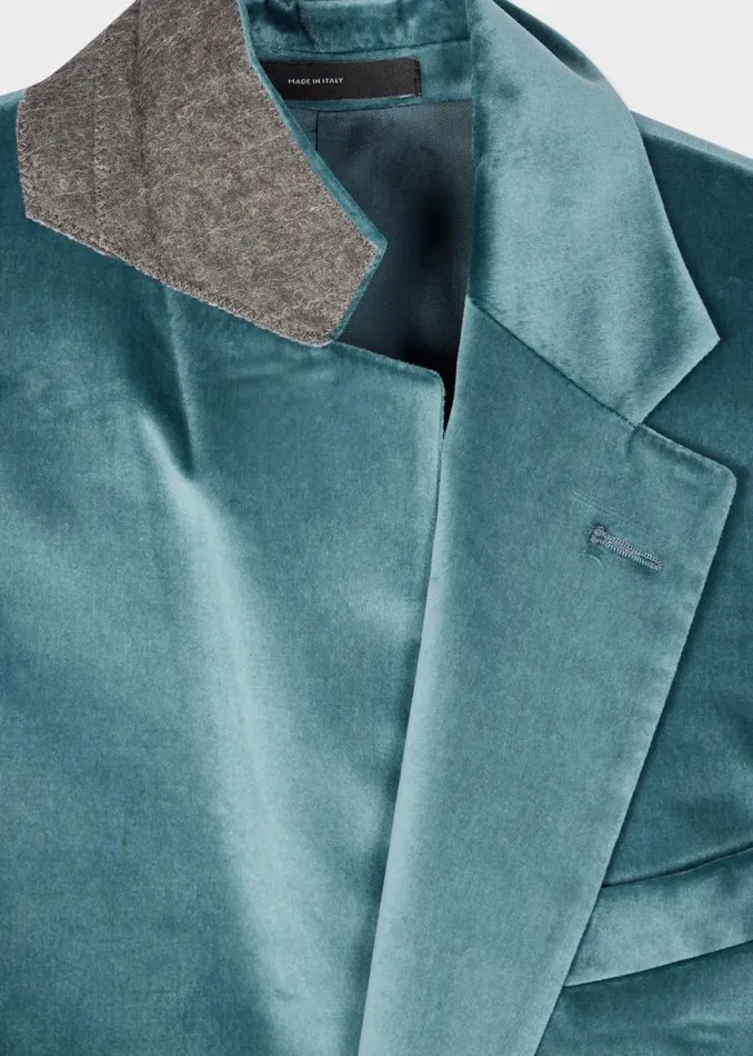 Mens Paul Smith Blazers The Brierley 8211 Teal Blue Velvet Blazer Mens Paul Smith Blazers The Brierley 8211 Teal Blue Velvet Blazer