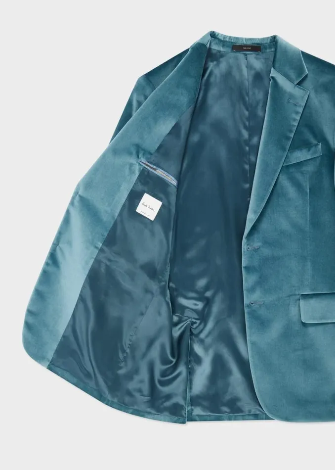 Mens Paul Smith Blazers The Brierley 8211 Teal Blue Velvet Blazer Mens Paul Smith Blazers The Brierley 8211 Teal Blue Velvet Blazer