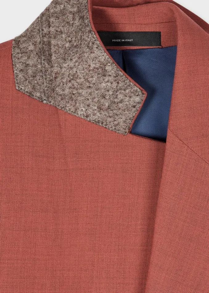 Mens Paul Smith Blazers The Brierley 8211 Terracotta Overdyed StretchWool Blazer Mens Paul Smith Blazers The Brierley 8211 Terracotta Overdyed StretchWool Blazer