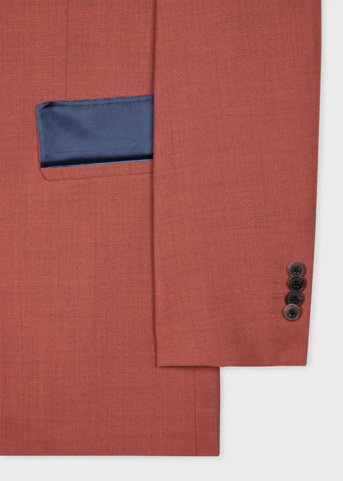 Mens Paul Smith Blazers The Brierley 8211 Terracotta Overdyed StretchWool Blazer Mens Paul Smith Blazers The Brierley 8211 Terracotta Overdyed StretchWool Blazer