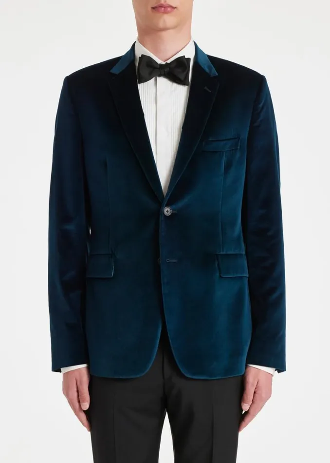 Mens Paul Smith Blazers The Kensington 8211 SlimFit Navy Velvet TwoButton Blazer Mens Paul Smith Blazers The Kensington 8211 SlimFit Navy Velvet TwoButton Blazer